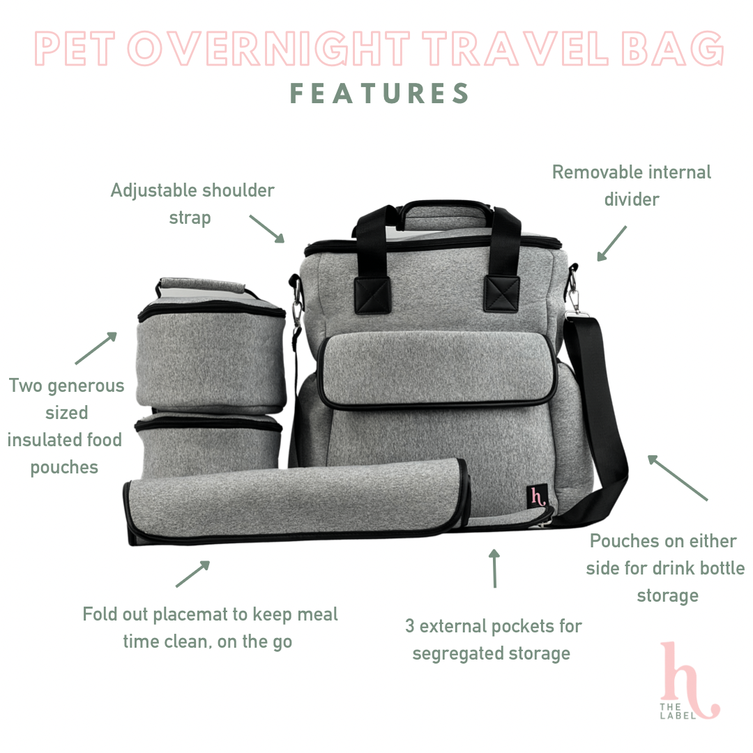 Overnight Pet Travel Bag - Black or Grey