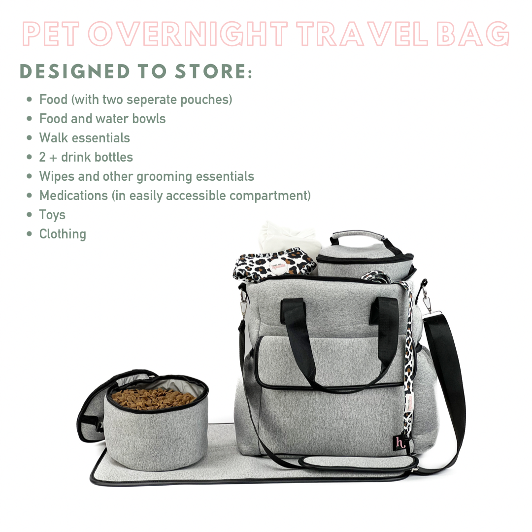 Overnight Pet Travel Bag - Black or Grey