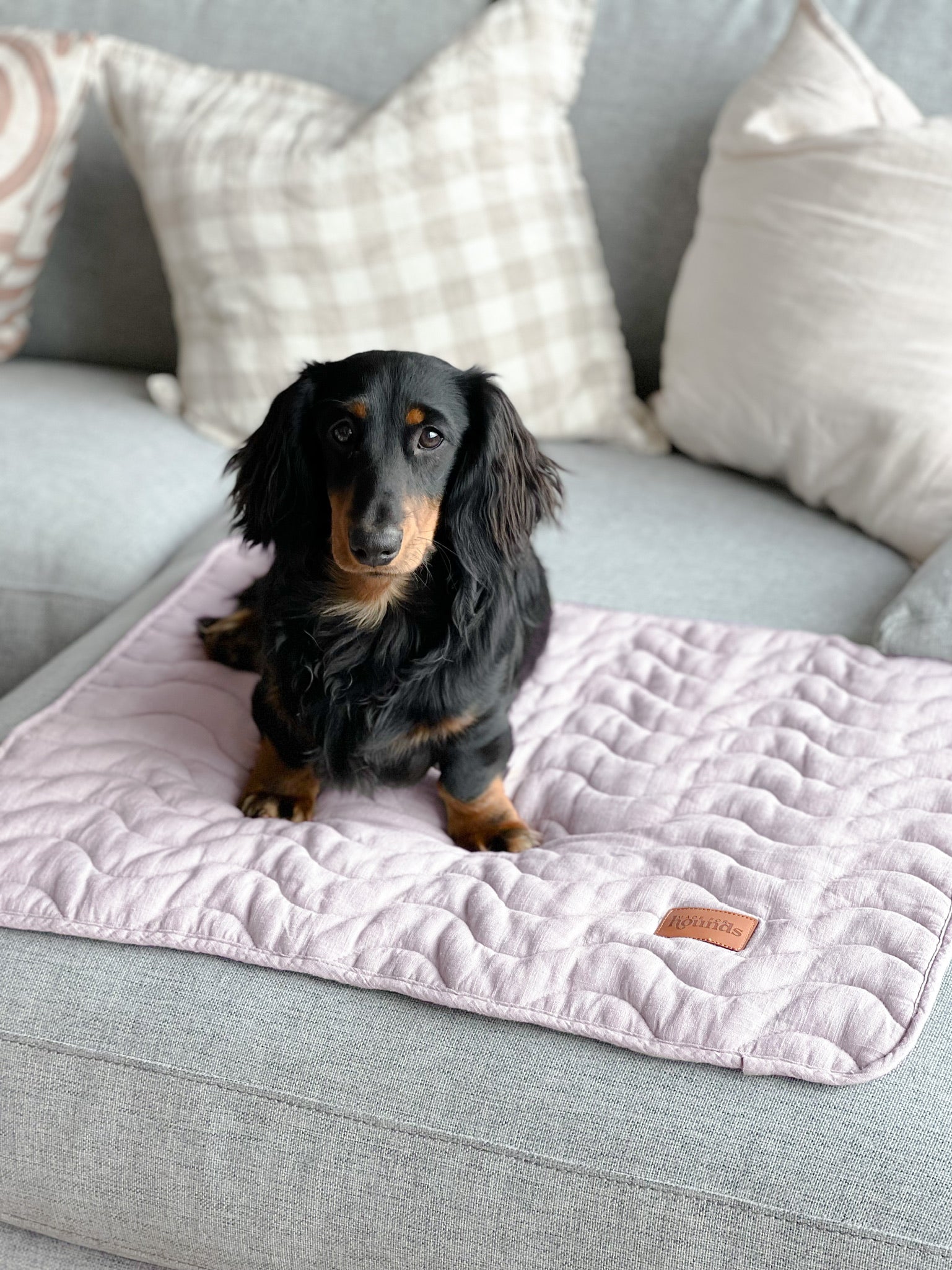 Quilted Linen Couch Mat - Storm Grey