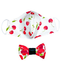 Handmade for Hounds Cherry Print Face Mask and Bowtie
